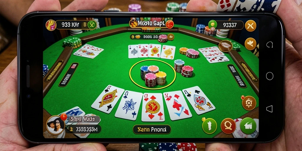 Tampilan gameplay Gaple yang seru di aplikasi 93337.