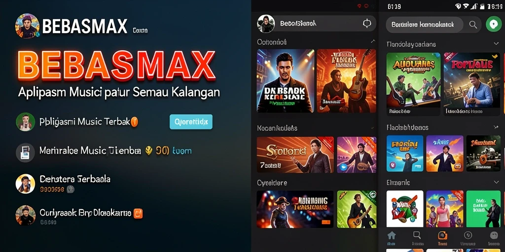 Tampilan gameplay BEBASMAX yang menyenangkan dan interaktif saat mendengarkan musik.