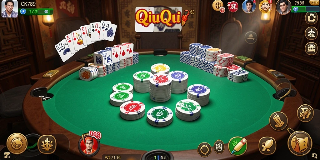 Screenshot CK789 menampilkan keseruan adu kartu QiuQiu.