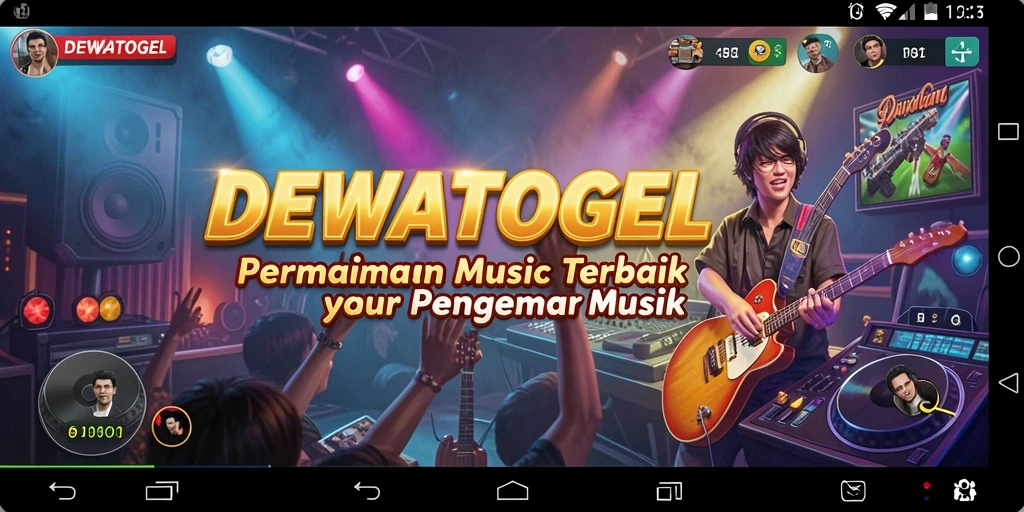 Tangkapan layar utama dari DEWATOGEL yang menampilkan gameplay musik yang seru.