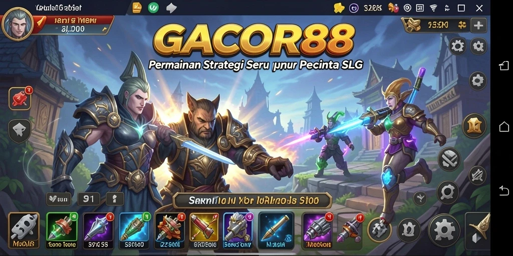 Tangkapan layar GACOR88 menampilkan aksi membangun kerajaan SLG.