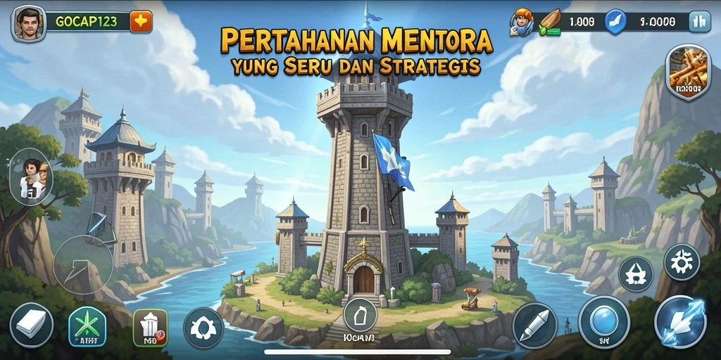 Screenshot GOCAP123 menampilkan aksi seru dalam strategi Tower Defense.