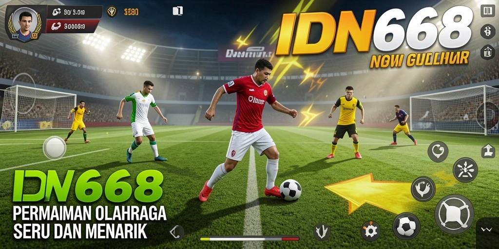 Tampilan gameplay IDN668 dengan aksi olahraga yang mendebarkan.