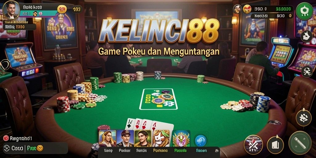 Tampilan gameplay seru di aplikasi KELINCI88, penuh tantangan Poker.