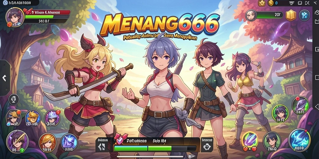 Screenshot gameplay MENANG666 menampilkan karakter Anime yang menarik.