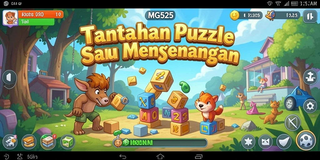 Screenshot gameplay MG525 menampilkan tantangan Puzzle yang seru.