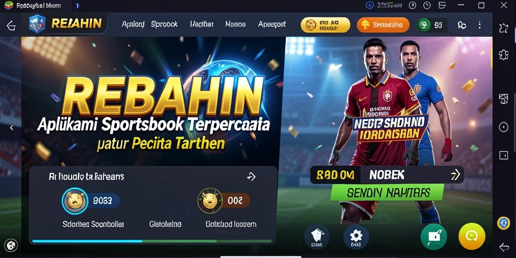 Tampilan utama REBAHIN dengan berbagai opsi taruhan olahraga.